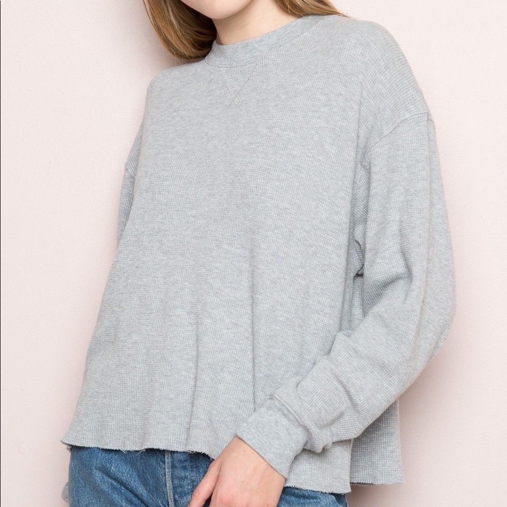 Brandy Melville Grey Laila Thermal Top